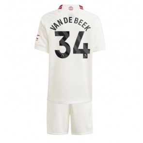 Manchester United Donny van de Beek #34 Tredje Kläder Barn 2023-24 Kortärmad (+ Korta byxor)